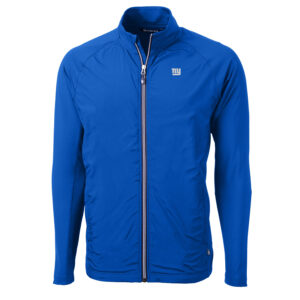 Men's Cutter & Buck Royal New York Giants Big & Tall Adapt Eco Knit Full-Zip Raglan Jacket