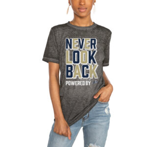 Women's Gameday Couture Charcoal Navy Midshipmen PoweredBy Never Look Back Acid Wash T-Shirt