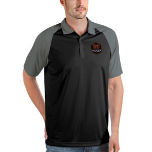 Men's Antigua Black/Gray Houston Dynamo FC Nova Polo