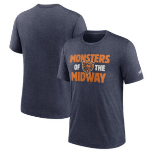 Men's Nike Heathered Navy Chicago Bears Local Tri-Blend T-Shirt