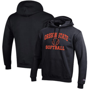 Men's Champion Black Oregon State Beavers Softball Icon Pullover Hoodie