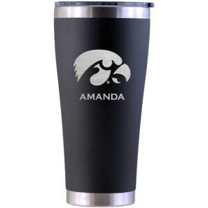 Iowa Hawkeyes Personalized 30oz. Laser Etched Black Tumbler