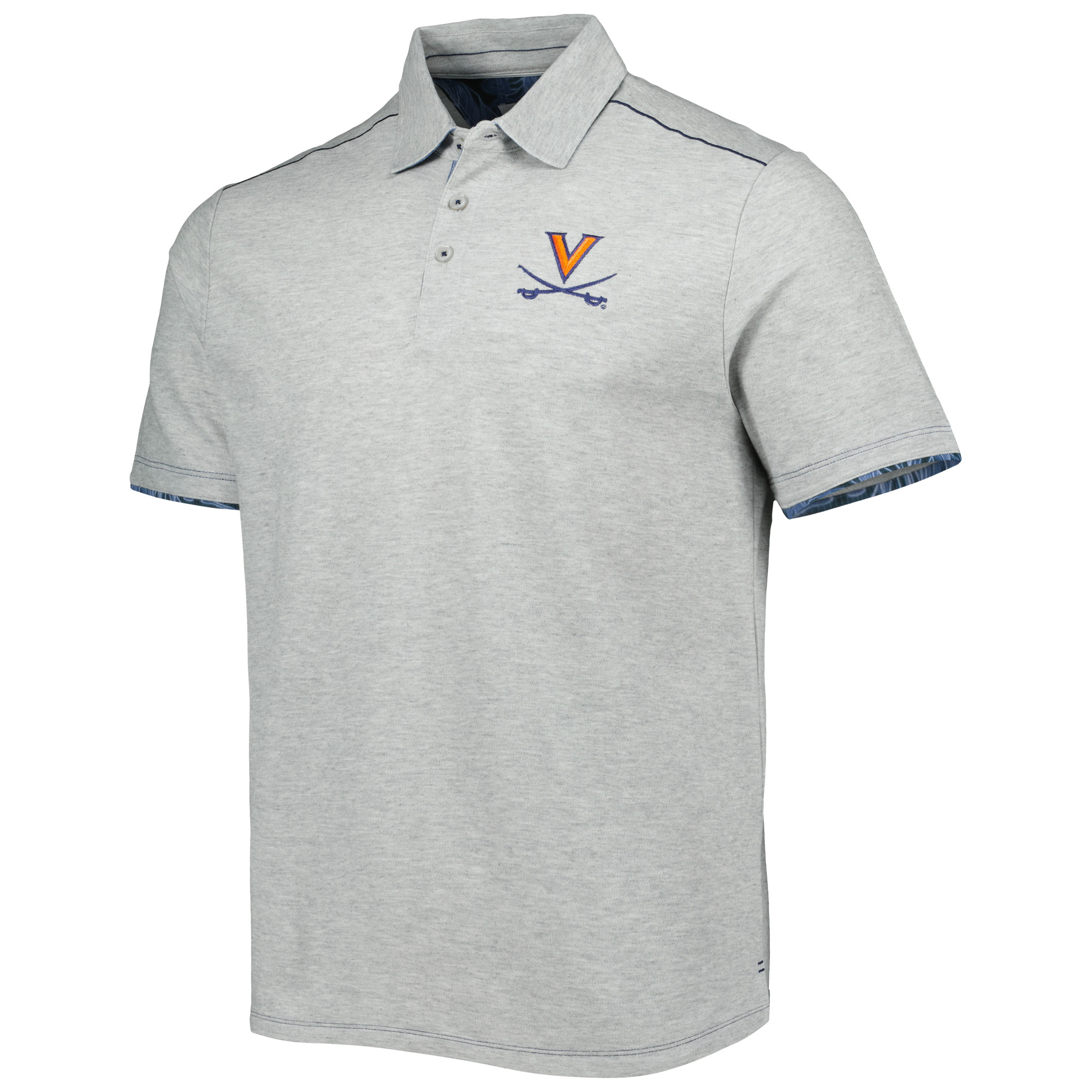 Men's Tommy Bahama Heathered Gray Virginia Cavaliers IslandZone Tailgater Polo - Image 3