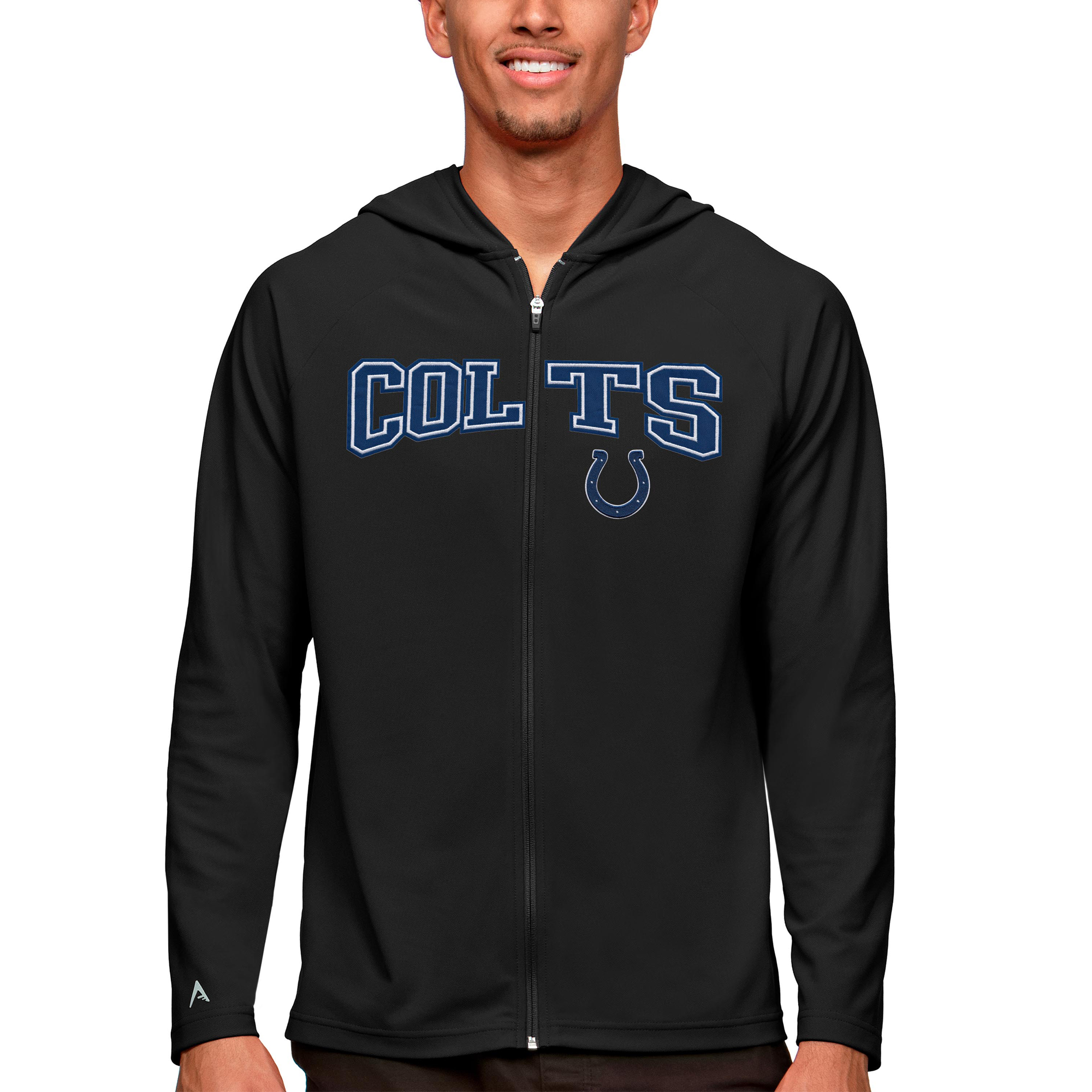 Men's Antigua Black Indianapolis Colts Legacy Full-Zip Hoodie