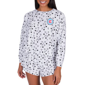 Women's Concepts Sport White Chicago Fire Epiphany Long Sleeve Top & Shorts Set