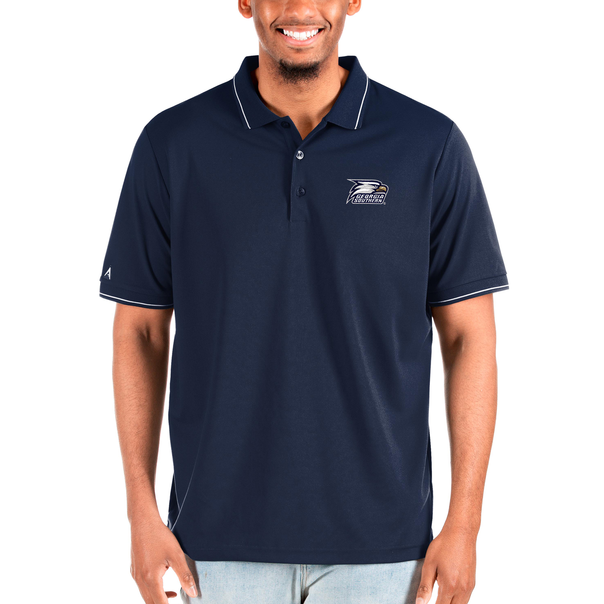 Men's Antigua Blue Georgia Southern Eagles Affluent Big & Tall Polo