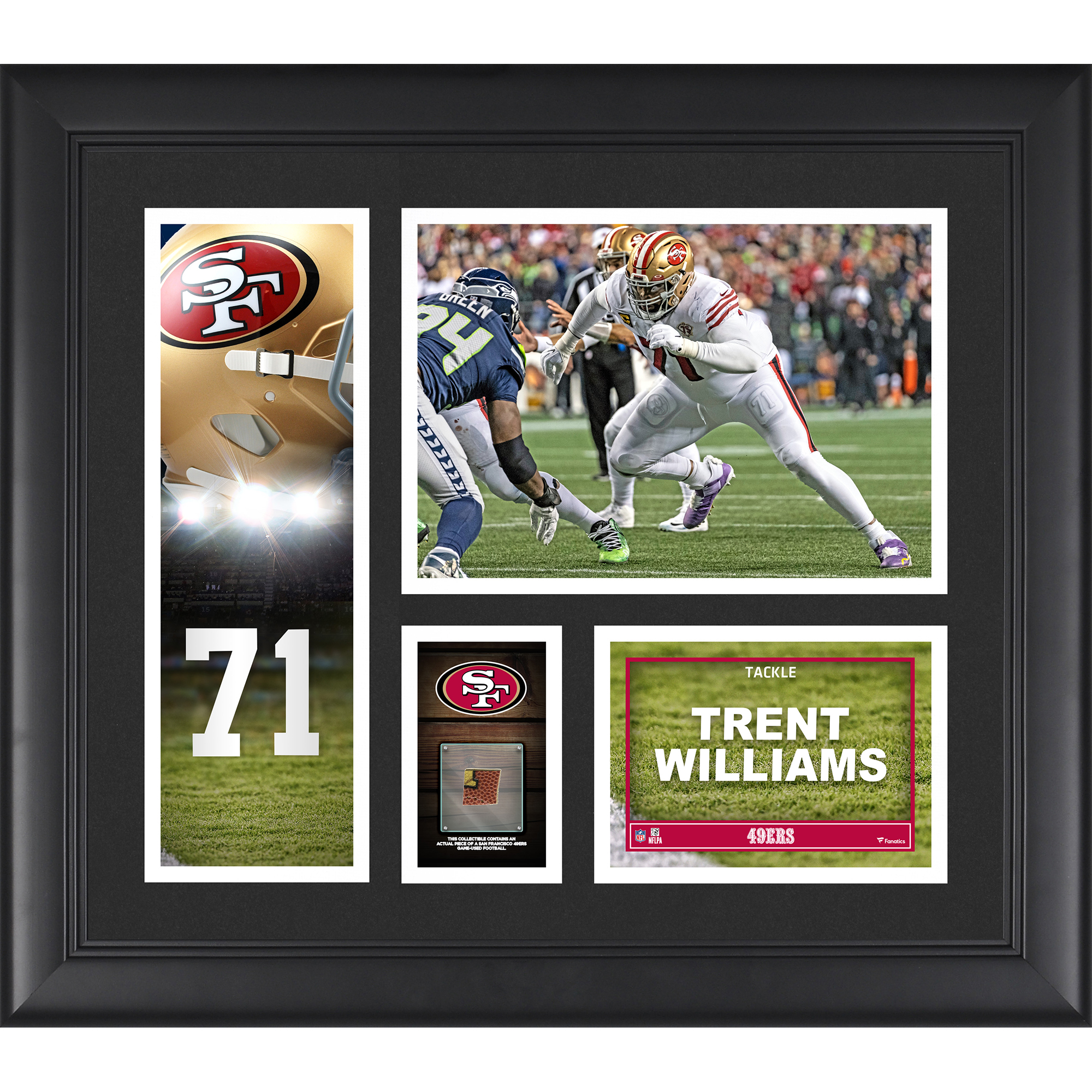 Trent Williams San Francisco 49ers Framed 15" x 17" Player Collage with a Piece of Game-Used Ball