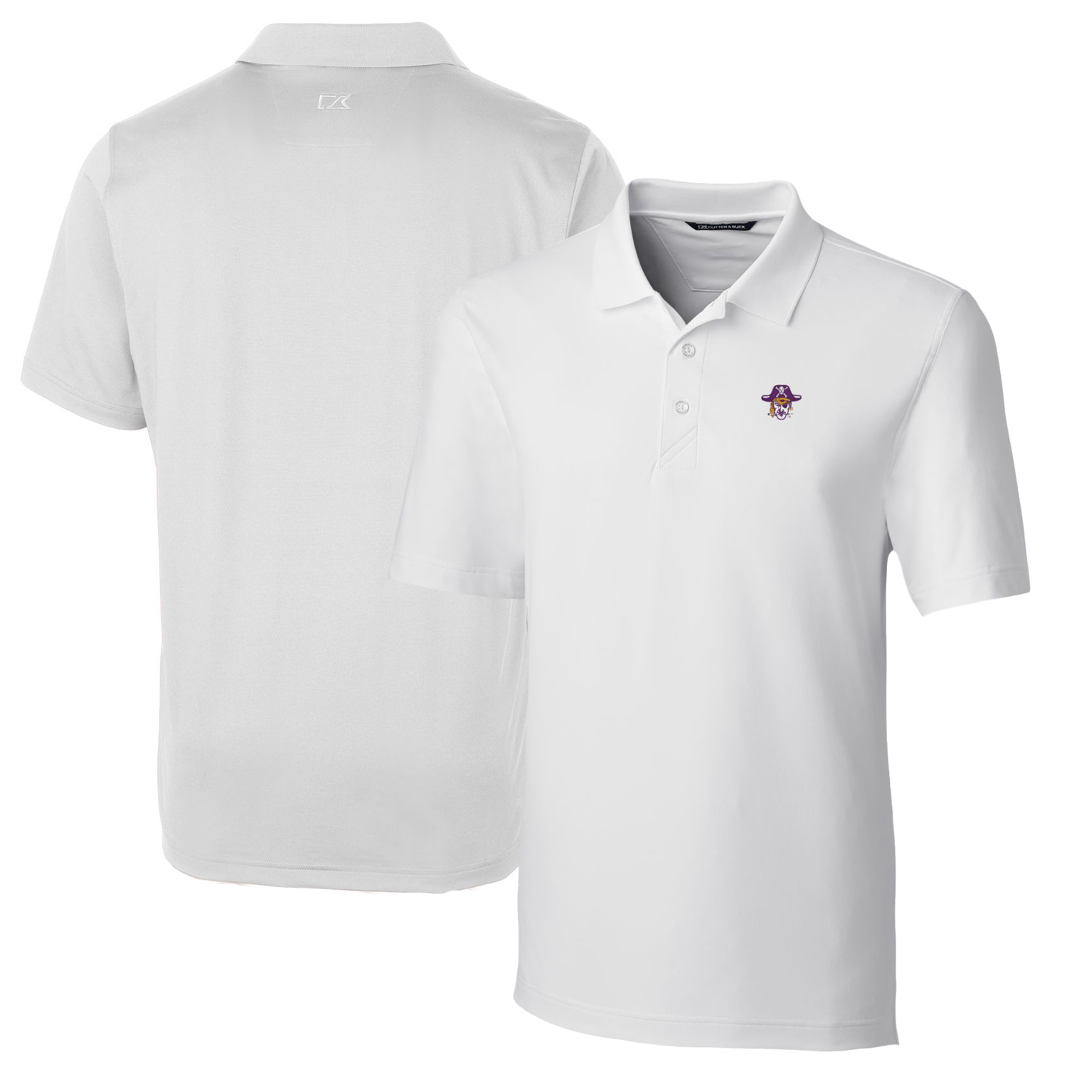 Men's Cutter & Buck White ECU Pirates Logo Big & Tall Forge Stretch Polo - Image 5