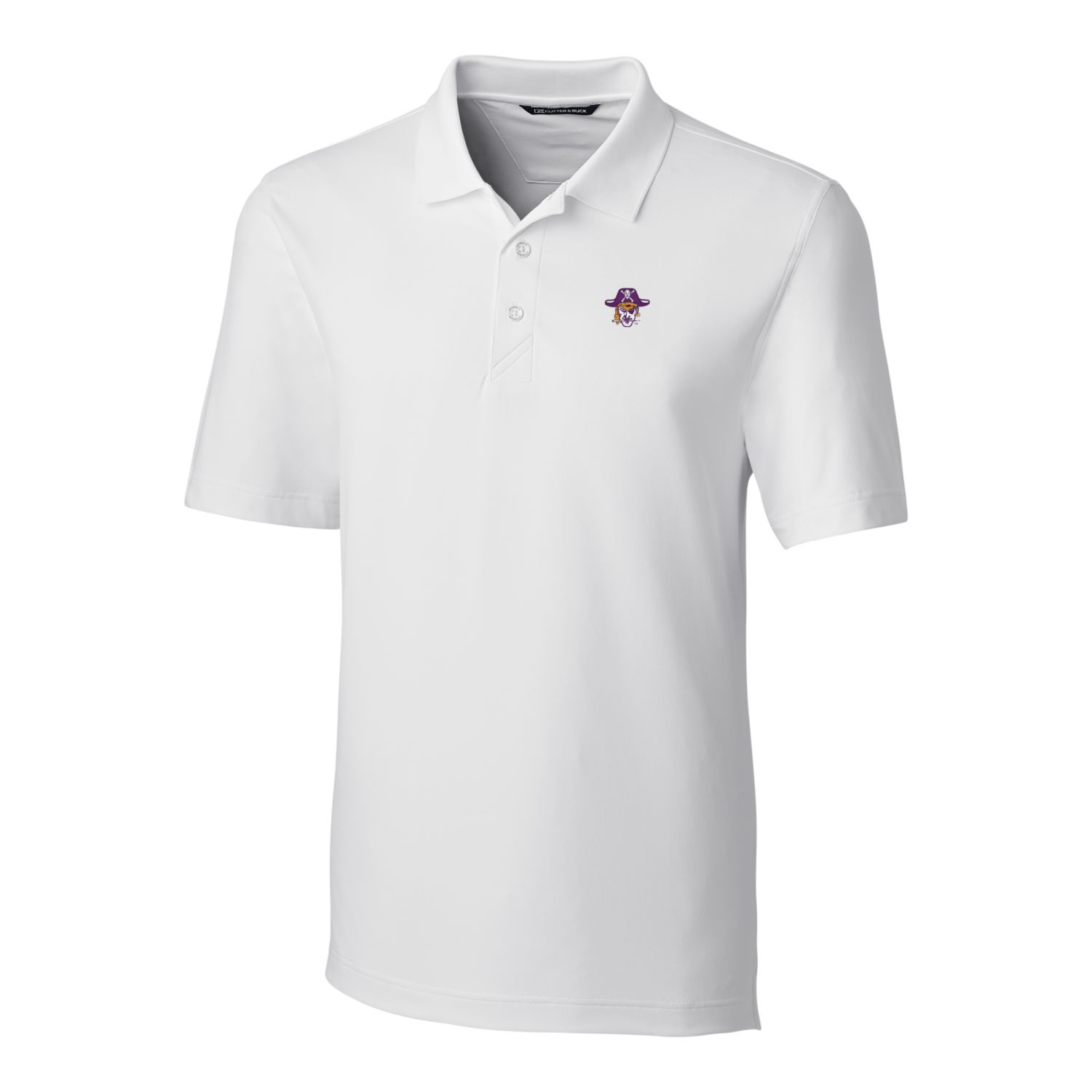 Men's Cutter & Buck White ECU Pirates Logo Big & Tall Forge Stretch Polo - Image 6