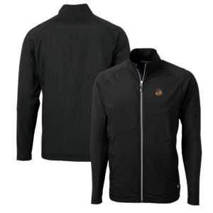 Men's Cutter & Buck Black Oregon State Beavers Adapt Eco Knit Hybrid Recycled Full-Zip Jacket