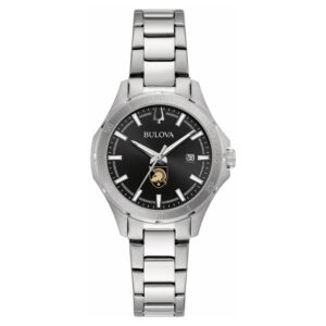 Women's Bulova Black Army Black Knights Stainless Steel Sport Classic Watch