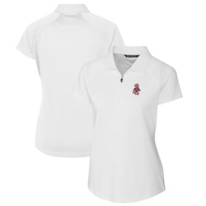 Women's Cutter & Buck White Washington State Cougars Forge Stretch Polo