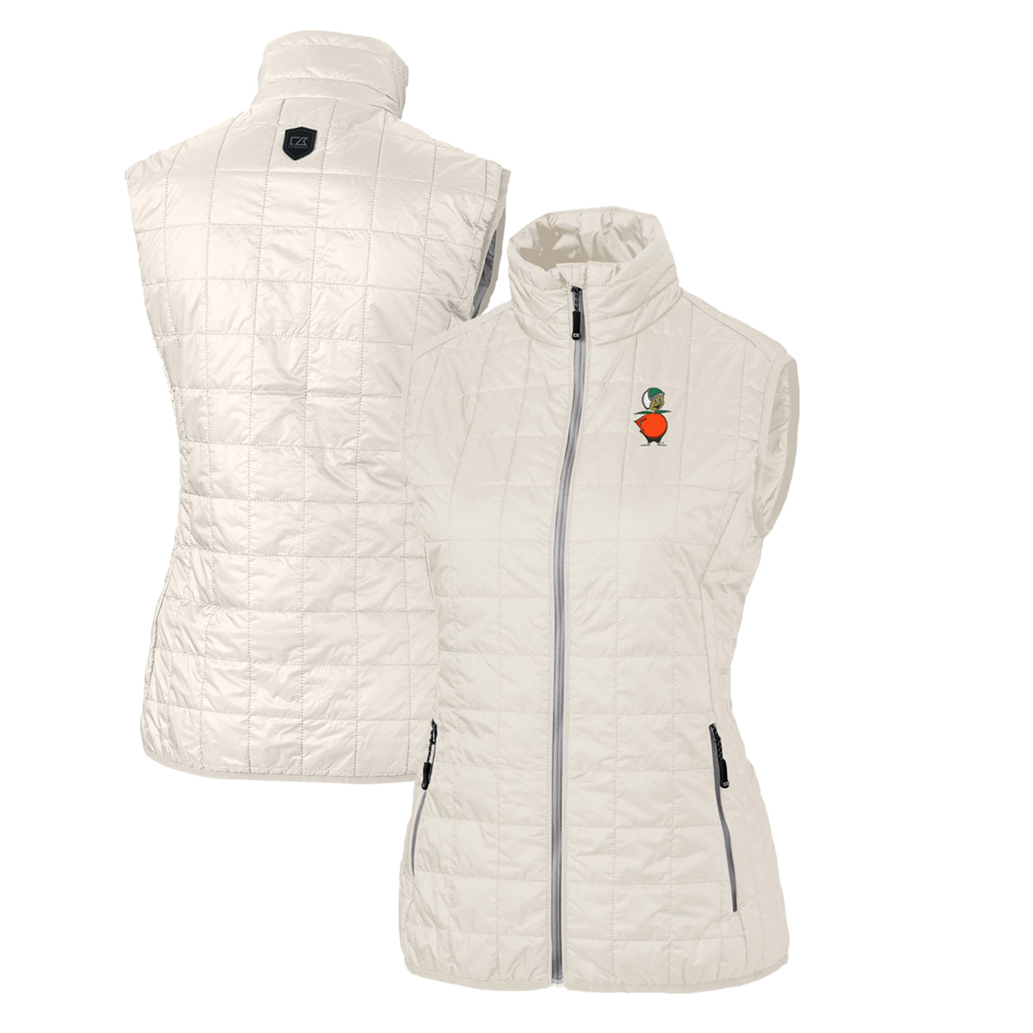 Women's Cutter & Buck Cream UCF Knights Vault Rainier PrimaLoft Eco Full-Zip Puffer Vest