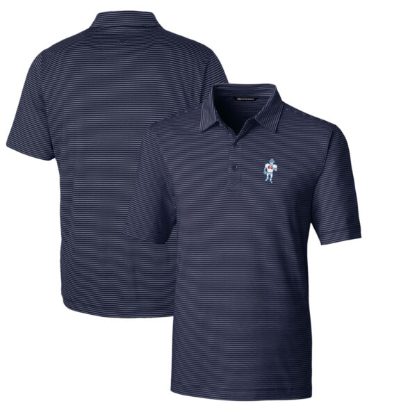Men's Cutter & Buck Navy Houston Oilers Throwback Logo Big & Tall Forge Pencil Stripe Stretch Polo - Image 8