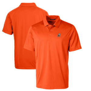 Men's Cutter & Buck Orange Cleveland Browns Throwback Logo Big & Tall Prospect Textured Stretch Polo