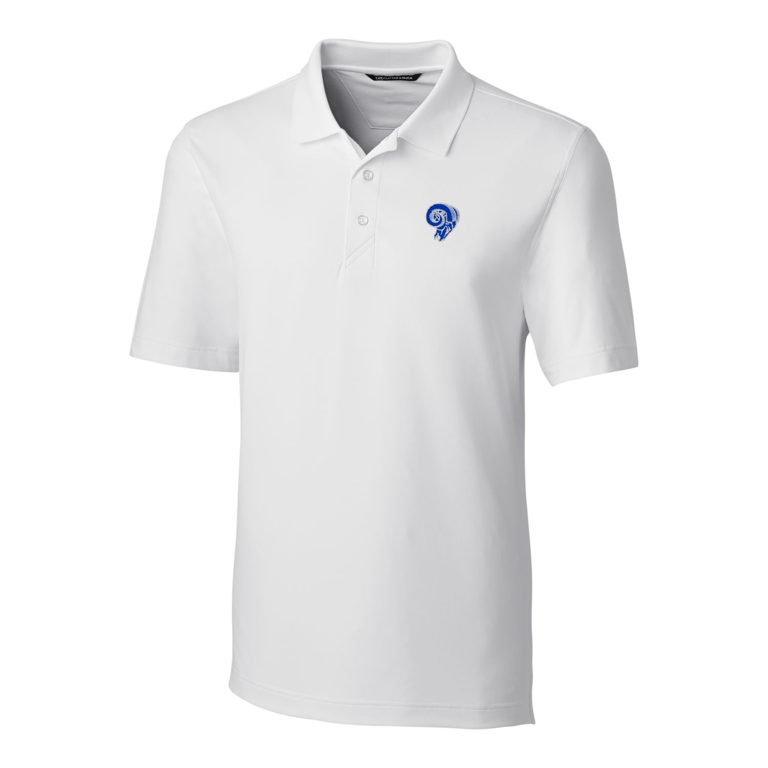 Men's Cutter & Buck White Los Angeles Rams Throwback Logo Forge Stretch Polo - Image 3