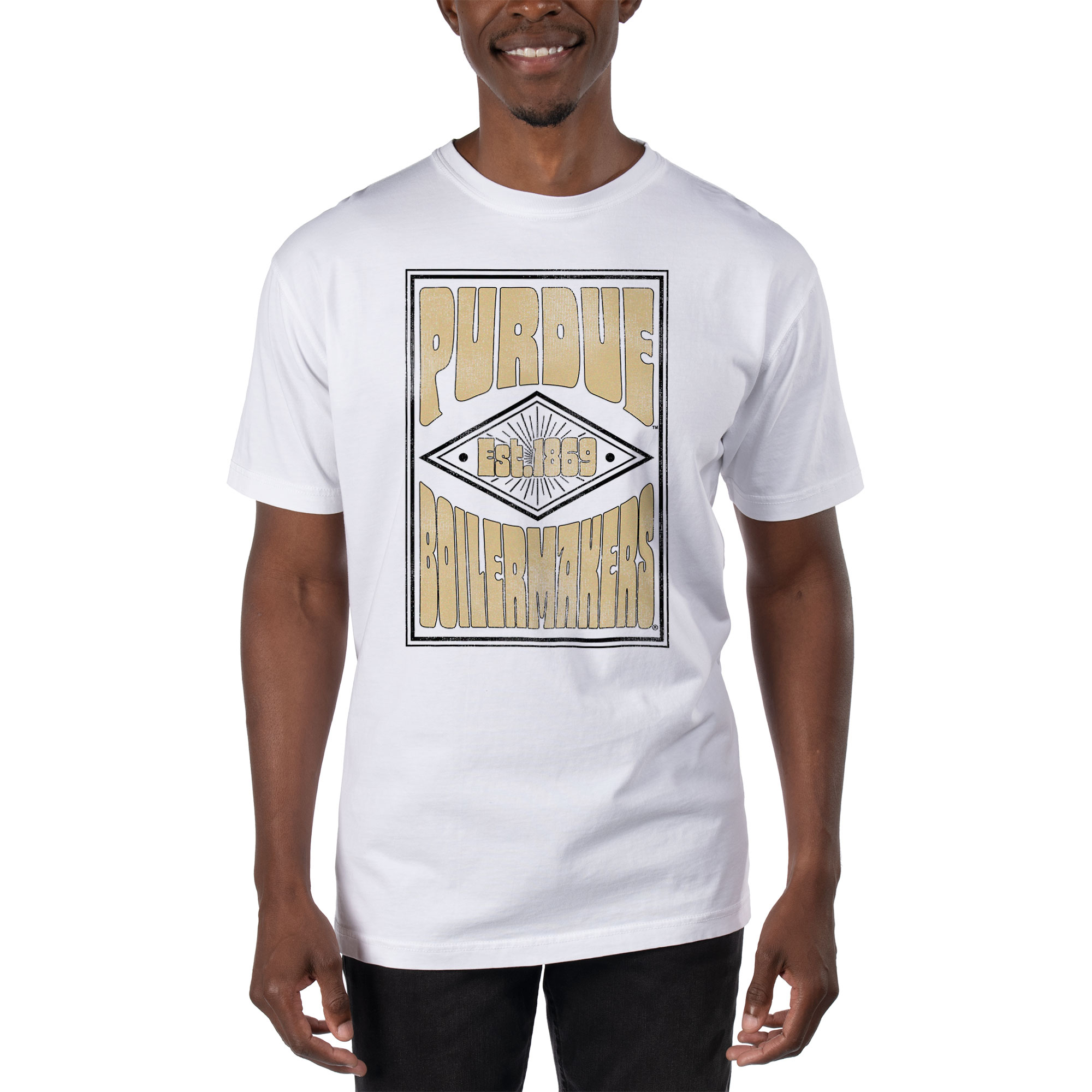 Men's Uscape Apparel White Purdue Boilermakers T-Shirt