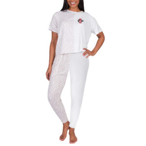 Women's Concepts Sport Cream San Diego State Aztecs Team Logo Brightside Top & Pants Set