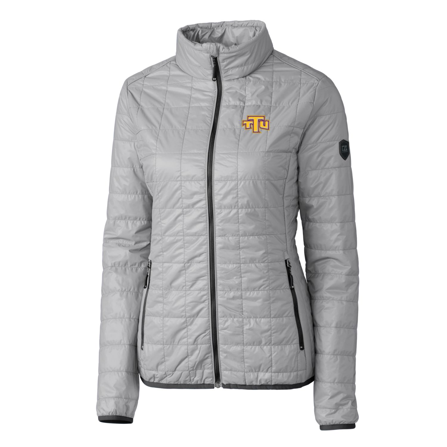 Women's Cutter & Buck Gray Tennessee Tech Golden Eagles Rainier Eco Insulated Puffer Full-Zip Jacket - Image 3
