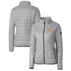 Women's Cutter & Buck Gray Tennessee Tech Golden Eagles Rainier Eco Insulated Puffer Full-Zip Jacket
