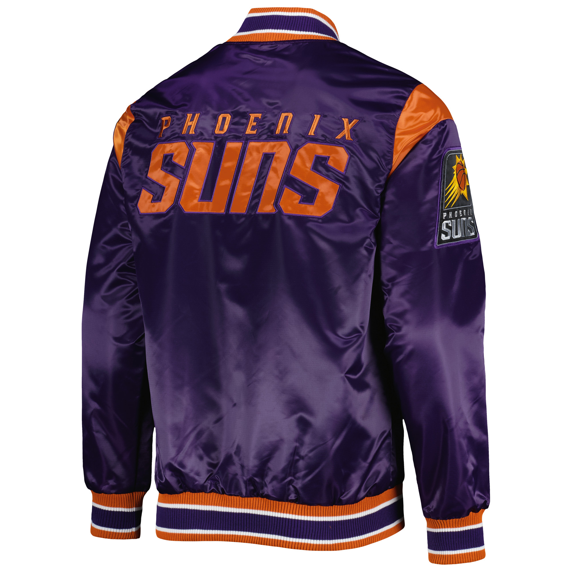 Men's Starter Purple Phoenix Suns Force Play Satin Full-Snap Varsity Jacket - Image 8