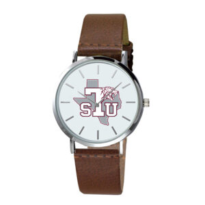 Texas Southern Tigers Plexus Brown Leather Watch