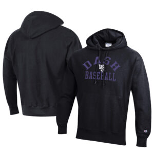 Men's Champion Black Winston-Salem Dash Baseball Reverse Weave Pullover Hoodie