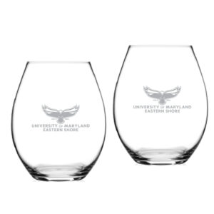 Maryland Eastern Shore Hawks Team Design Two-Piece 20oz. Stemless Riedel Red Wine Glass Set