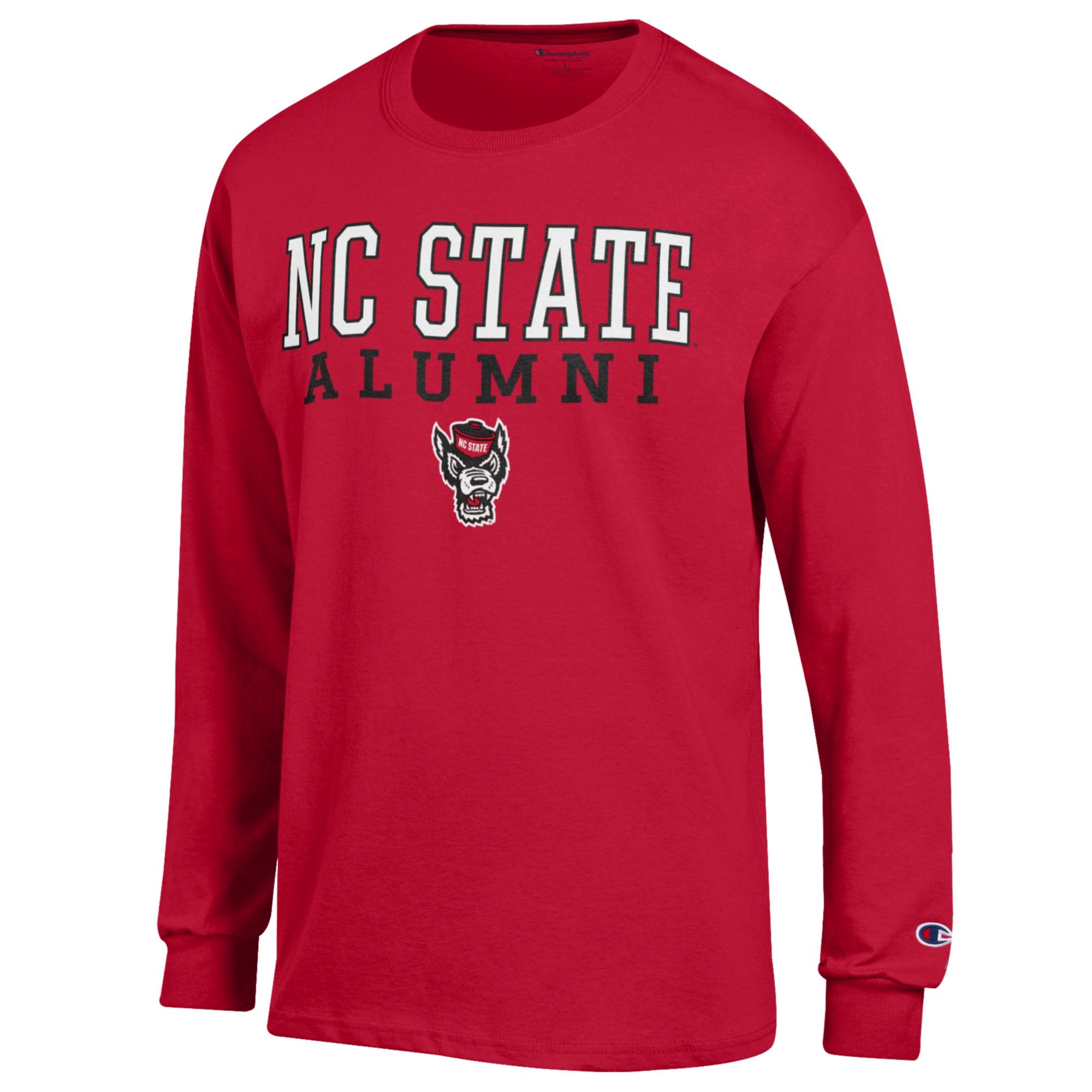 Men's Champion Red NC State Wolfpack Alumni Logo Stack Long Sleeve T-Shirt - Image 6