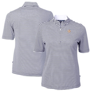 Women's Cutter & Buck  Navy Houston Astros Virtue Eco Pique Stripe Top