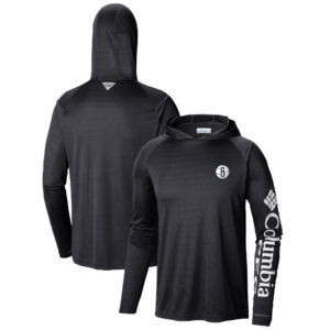 Men's Columbia  Black Brooklyn Nets  Terminal Tackle Long Sleeve Hoodie T-Shirt