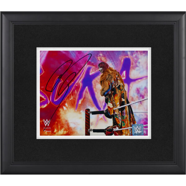 Asuka WWE Autographed Framed 8" x 10" In Ring Standing on Ropes Photograph