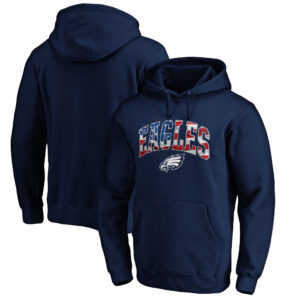 Men's Navy Philadelphia Eagles Banner Wave Pullover Hoodie