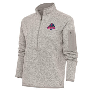 Women's Antigua  Oatmeal Memphis Redbirds Fortune Half-Zip Pullover Jacket