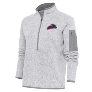 Women's Antigua  Heather Gray Scranton Wilkes-Barre RailRiders Fortune Half-Zip Pullover Jacket