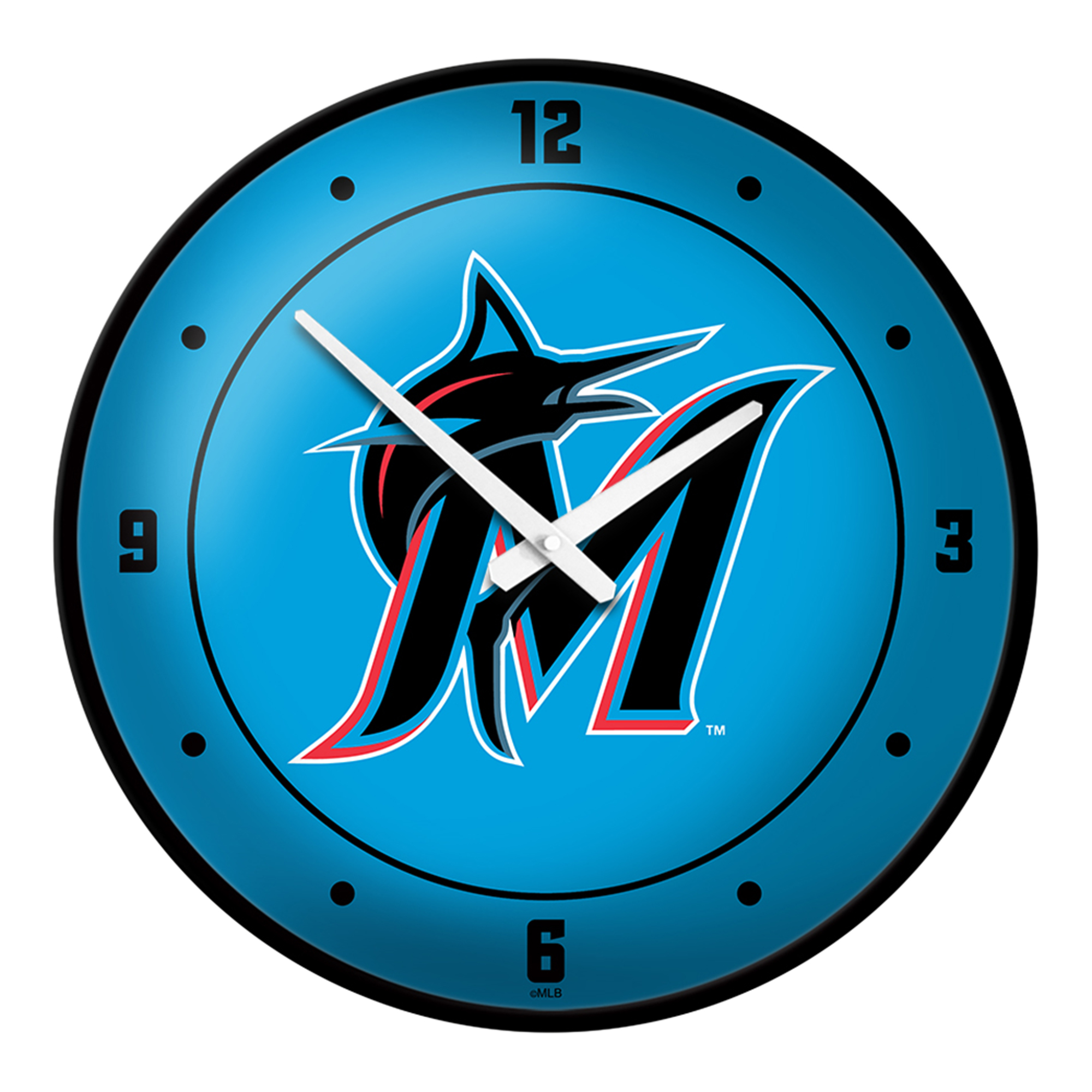 Miami Marlins 17" Modern Disc Wall Clock