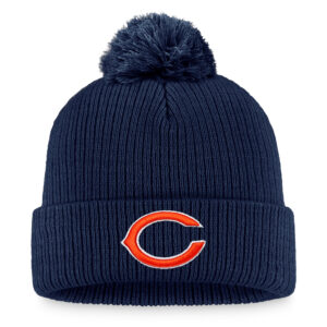 Women's Fanatics Navy Chicago Bears Logo Cuffed Knit Hat with Pom