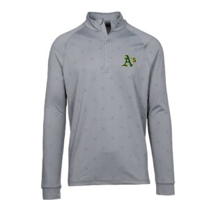Men's Levelwear  Gray Oakland Athletics Finley Insignia 2.0 Quarter-Zip Pullover Top