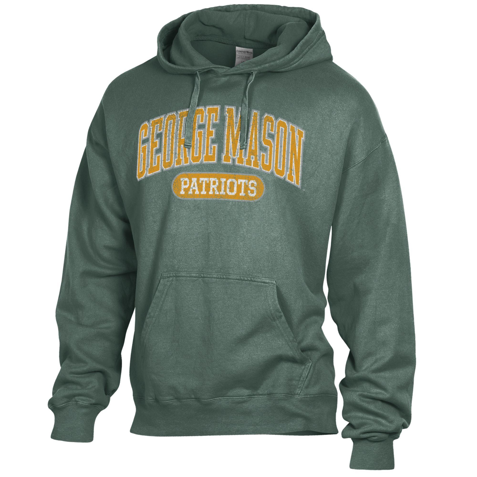 Men's Comfort Wash Green George Mason Patriots Lightweight Fleece Pullover Hoodie - Image 6