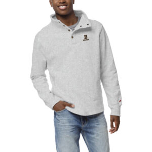 Men's League Collegiate Wear  Ash Brown Bears  Fleece Quarter Snap Up Pullover Sweatshirt