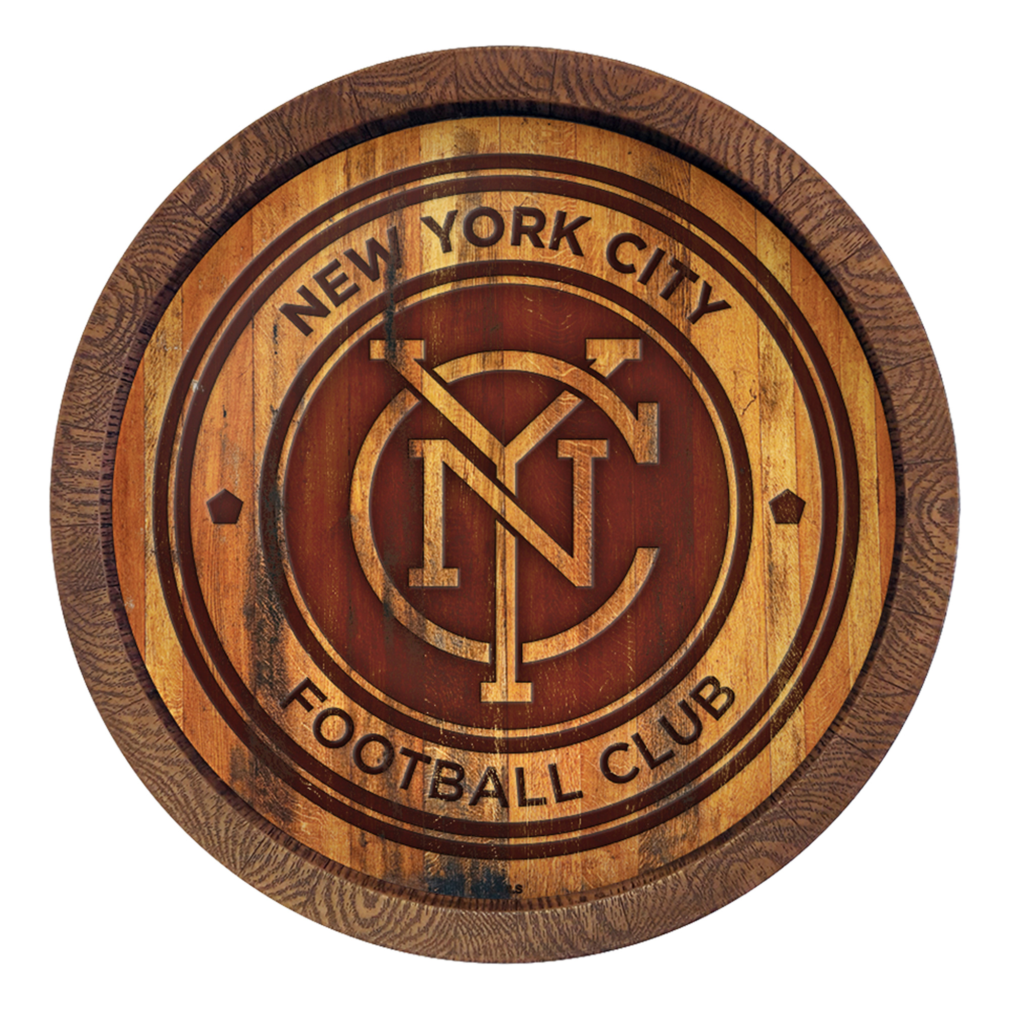 New York City FC 20.25'' Faux Debossed Barrel Top Sign