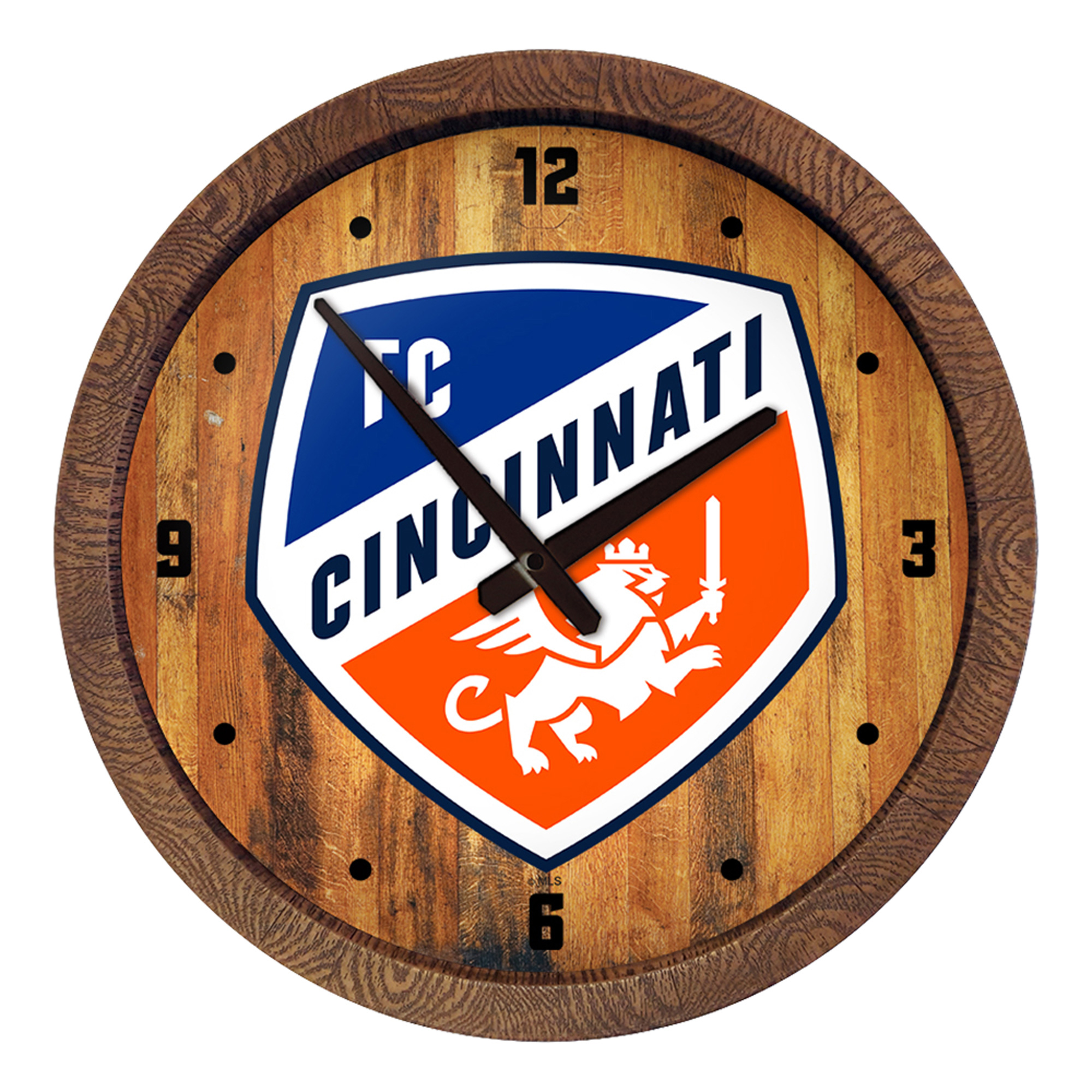 FC Cincinnati 20.25" Faux Barrel Top Clock