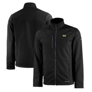 Men's Cutter & Buck  Black VCU Rams Evoke Eco Softshell Recycled Full-Zip Jacket