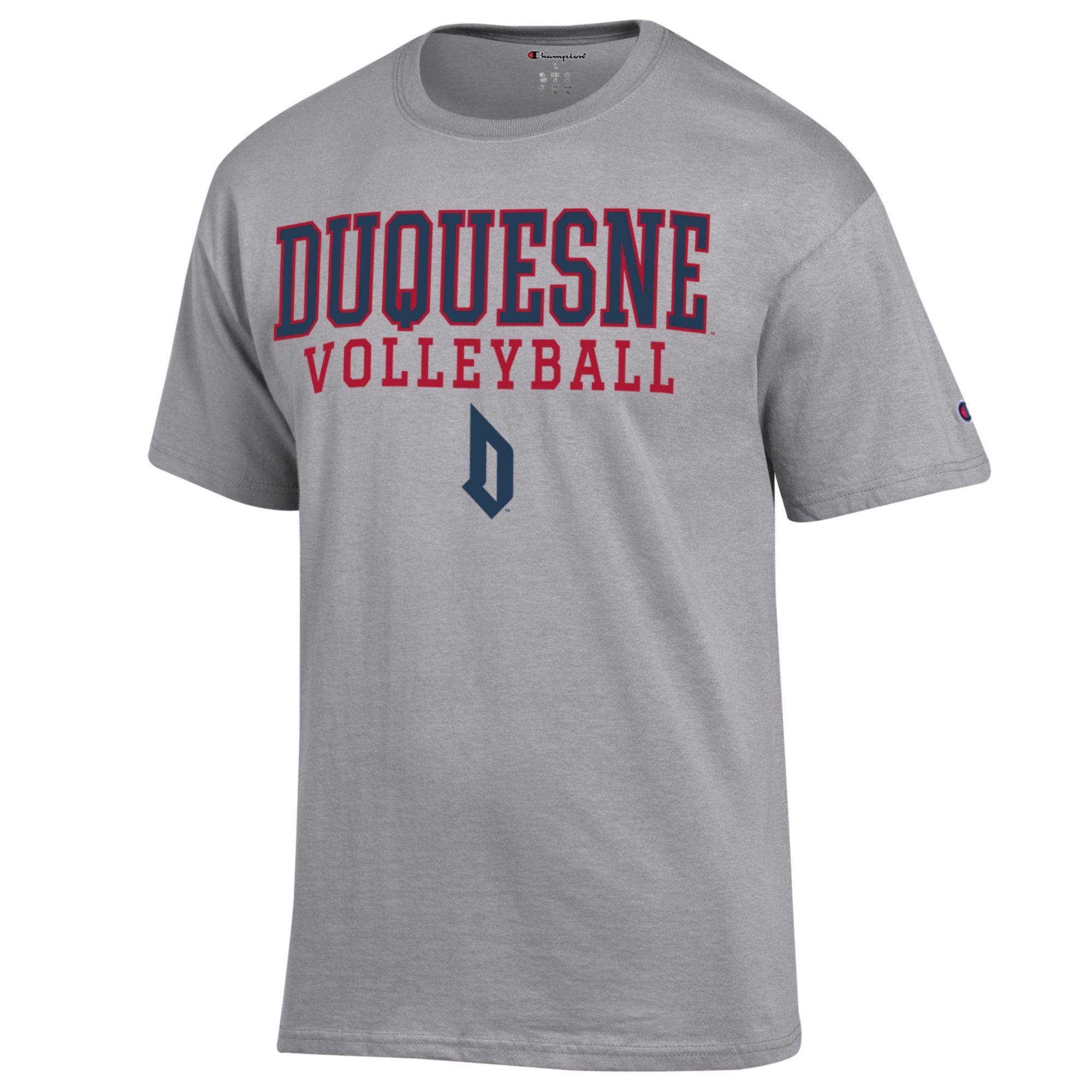Men's Champion Gray Duquesne Dukes Icon Logo Volleyball Jersey T-Shirt - Image 6