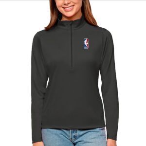 Women's Antigua  Graphite WNBA Logoman Tribute Half-Zip Pullover Top