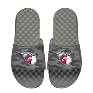 Men's ISlide Gray Cleveland Guardians Camo Slide Sandals
