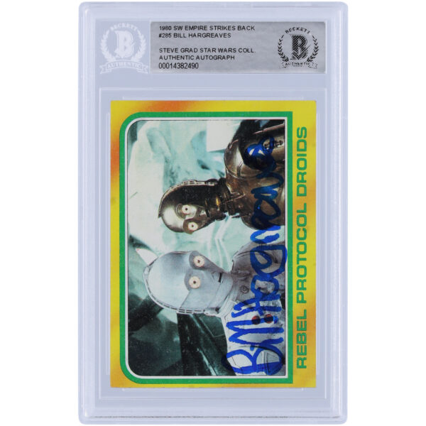 Bill Hargreaves Star Wars Autographed 1980 Topps The Empire Strikes Back #285 BAS Authenticated Card - Image 5