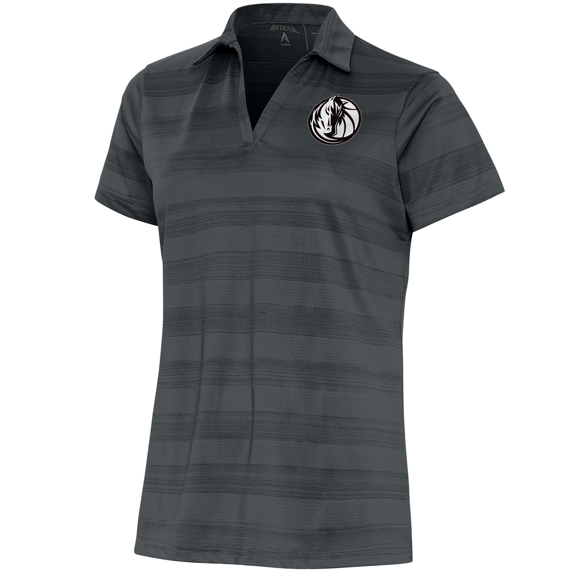 Women's Antigua Charcoal Dallas Mavericks Brushed Metallic Compass Polo