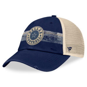Men's Fanatics Navy/Natural Dallas Cowboys Heritage Facemask Trucker Adjustable Hat