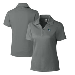 Women's Cutter & Buck Gray Gwinnett Stripers CB DryTec Genre Textured Solid Polo